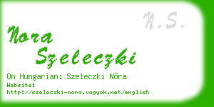 nora szeleczki business card
